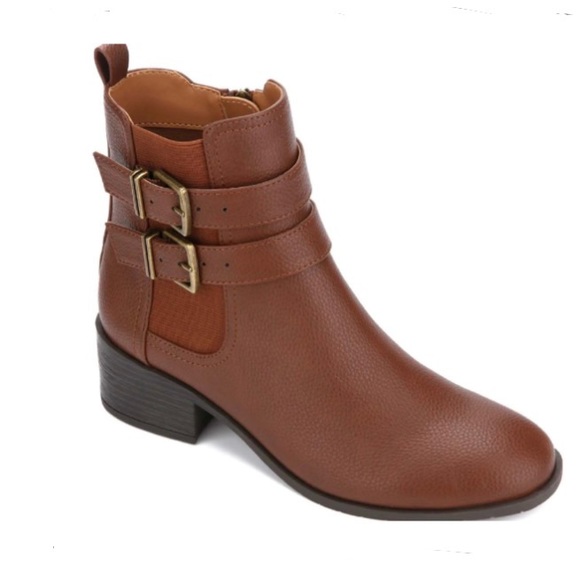 Kenneth Cole Reaction Shoes - Kenneth Cole Salt Biker Womens Faux Leather Block Heel Ankle Boots Size 8 NEW